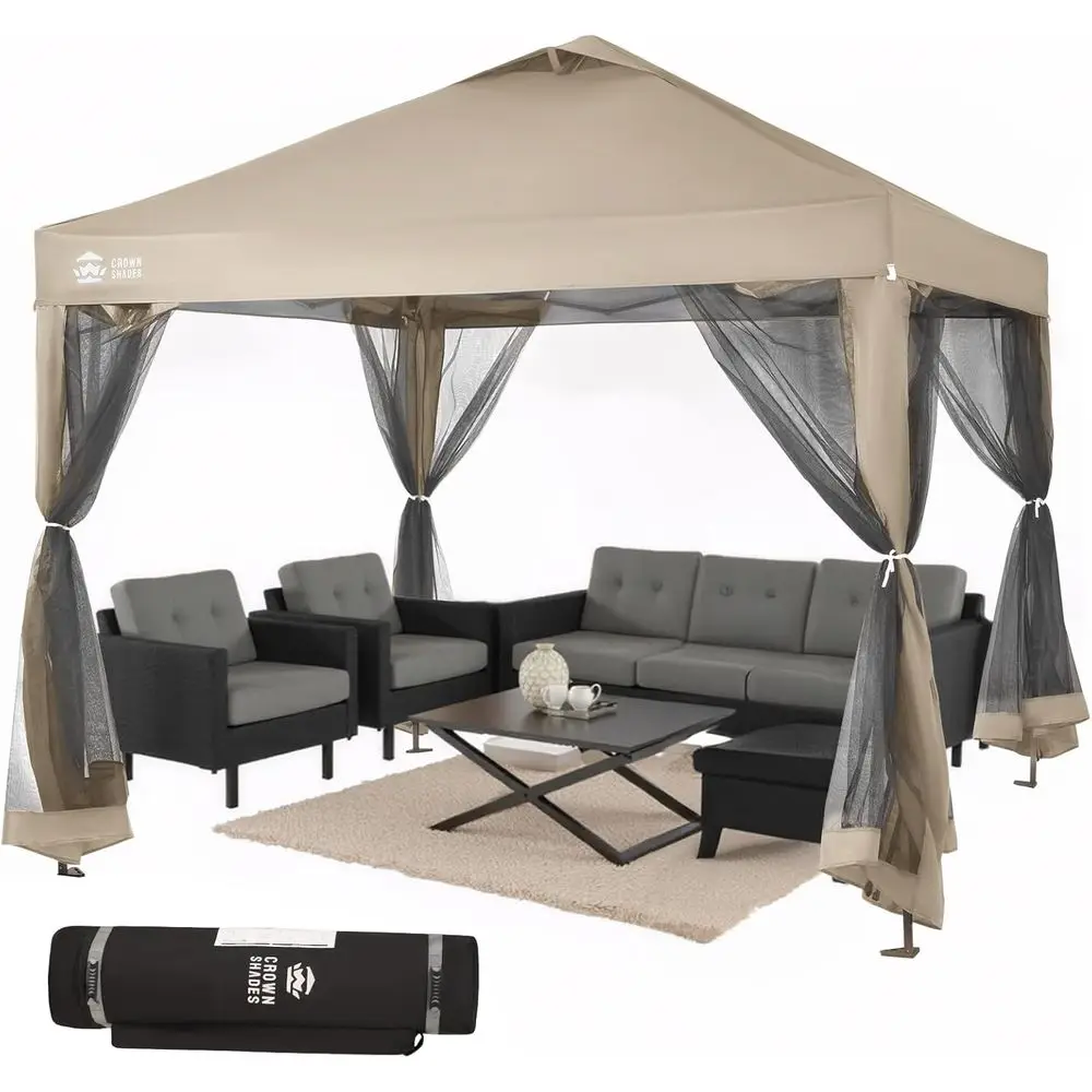 Outdoor Camping Gazebo - 10x10 모기장 가제보 (4개 로프, 8개