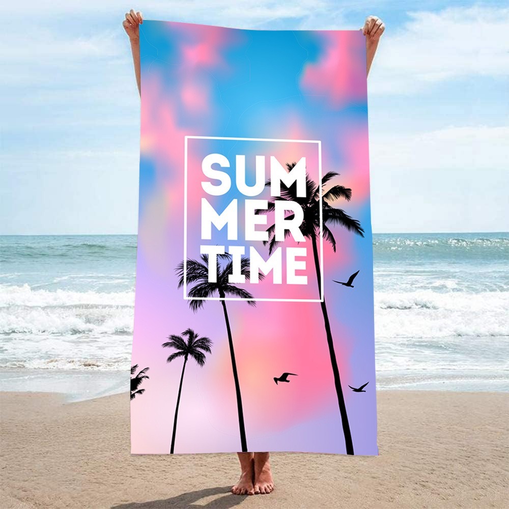 Outdoor Camping Blanket - 레터 팜트리 비치 타월 100x180CM 목욕