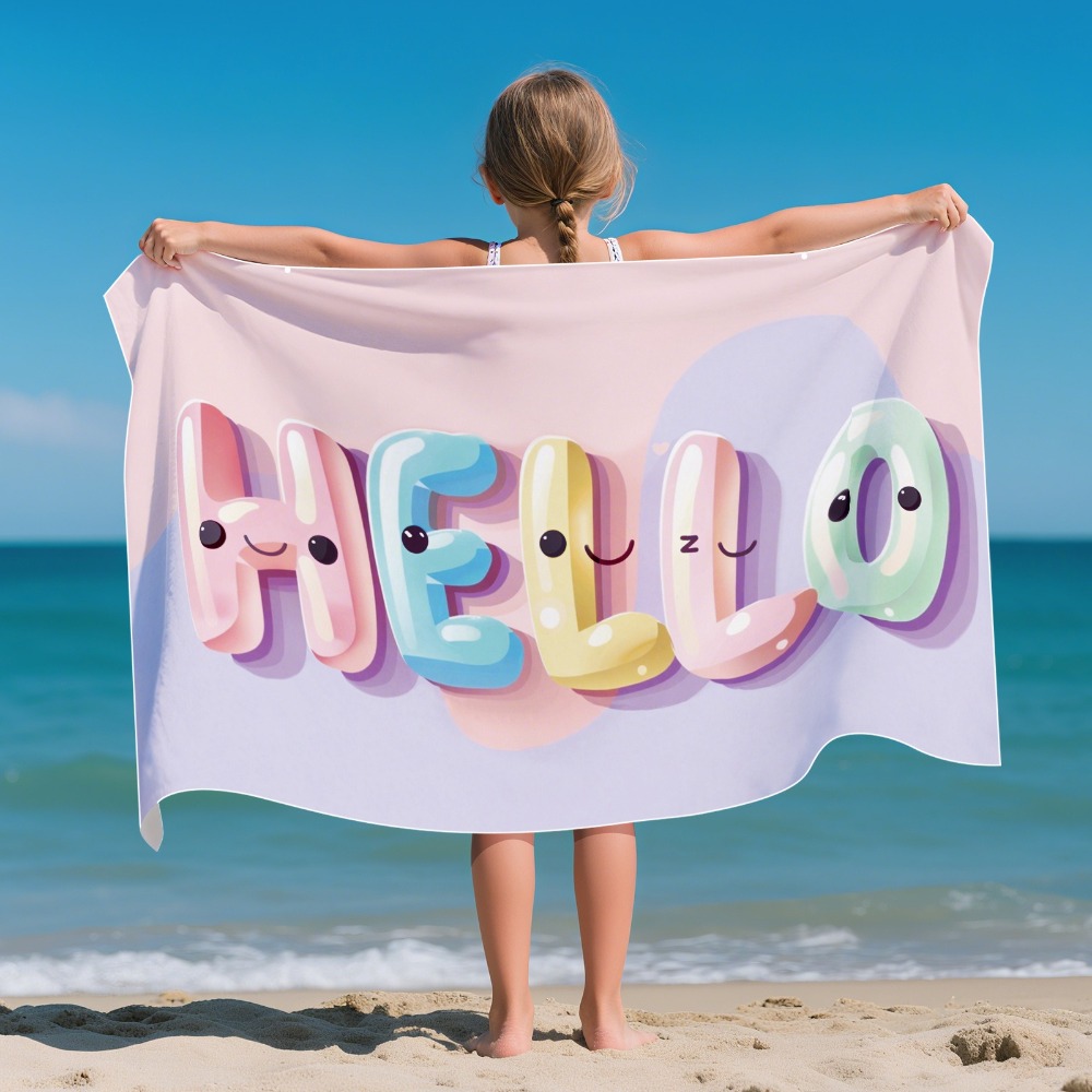 Outdoor Camping Blanket - 만화 패턴 비치 타월 어린이용 버전31x51인치