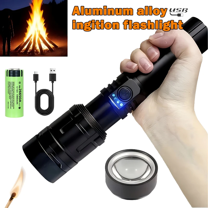 Outdoor Camping Adventure - 초강력 손전등 집중 점화 손전등 방수