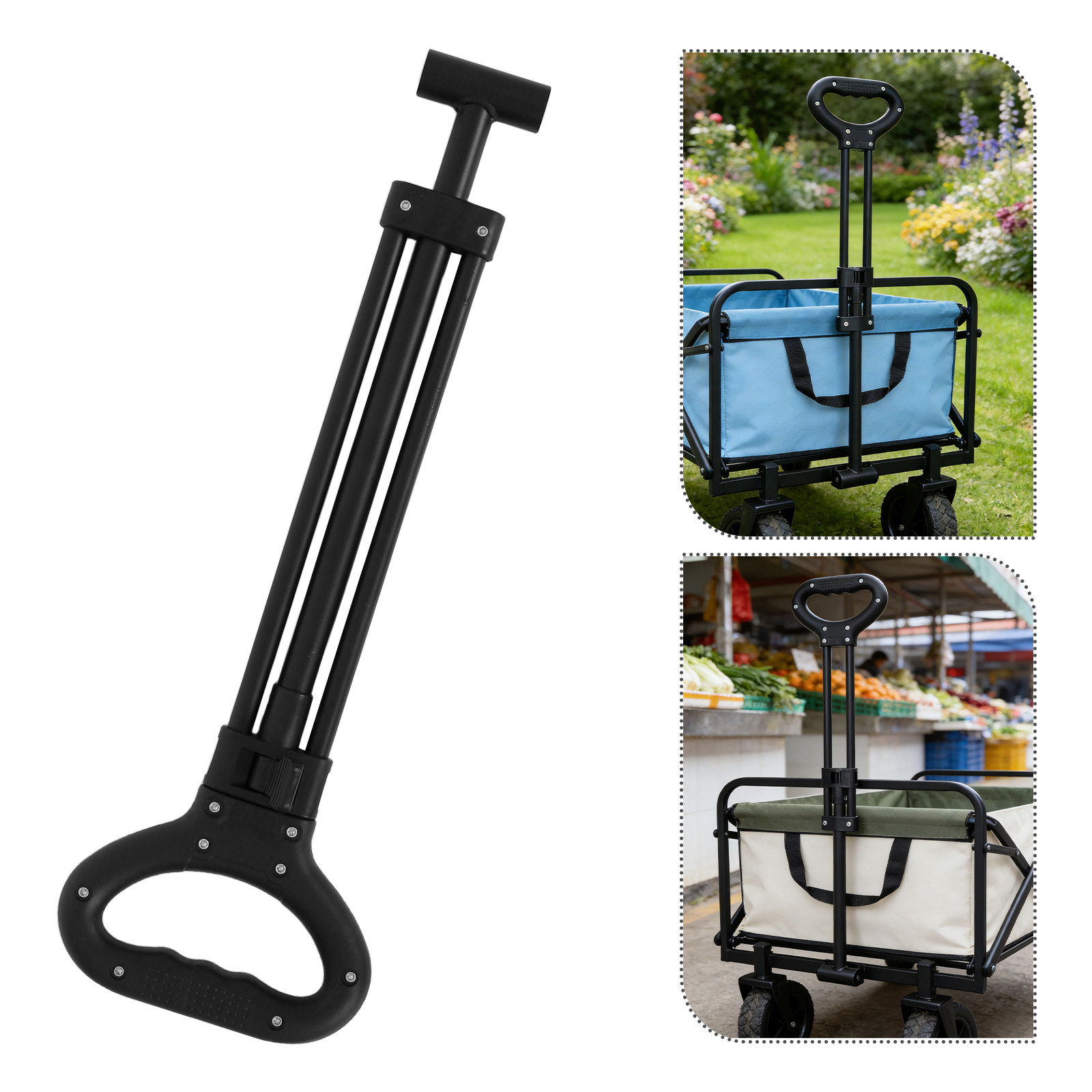Outdoor Camping Trolley - 1세트 접이식 웨건 푸시 핸들, 정원