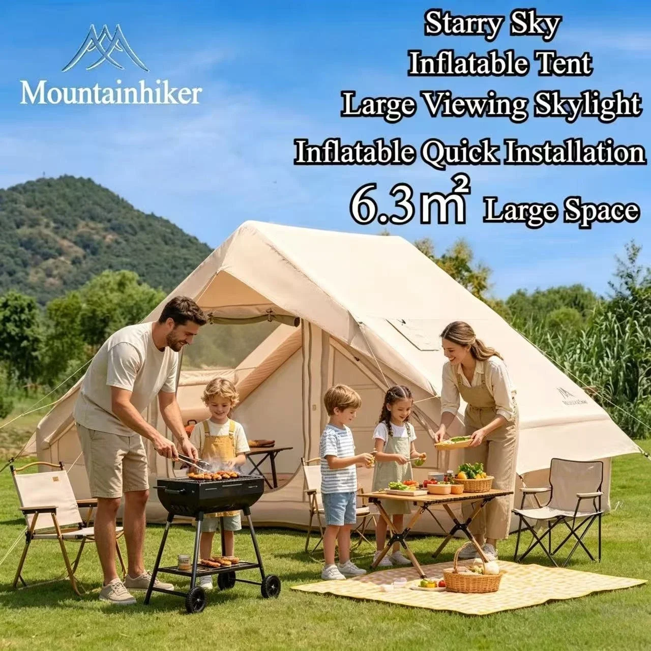 Outdoor Camping Gazebo - 마운틴하이커 초대형 에어 텐트 3~6인용 가족