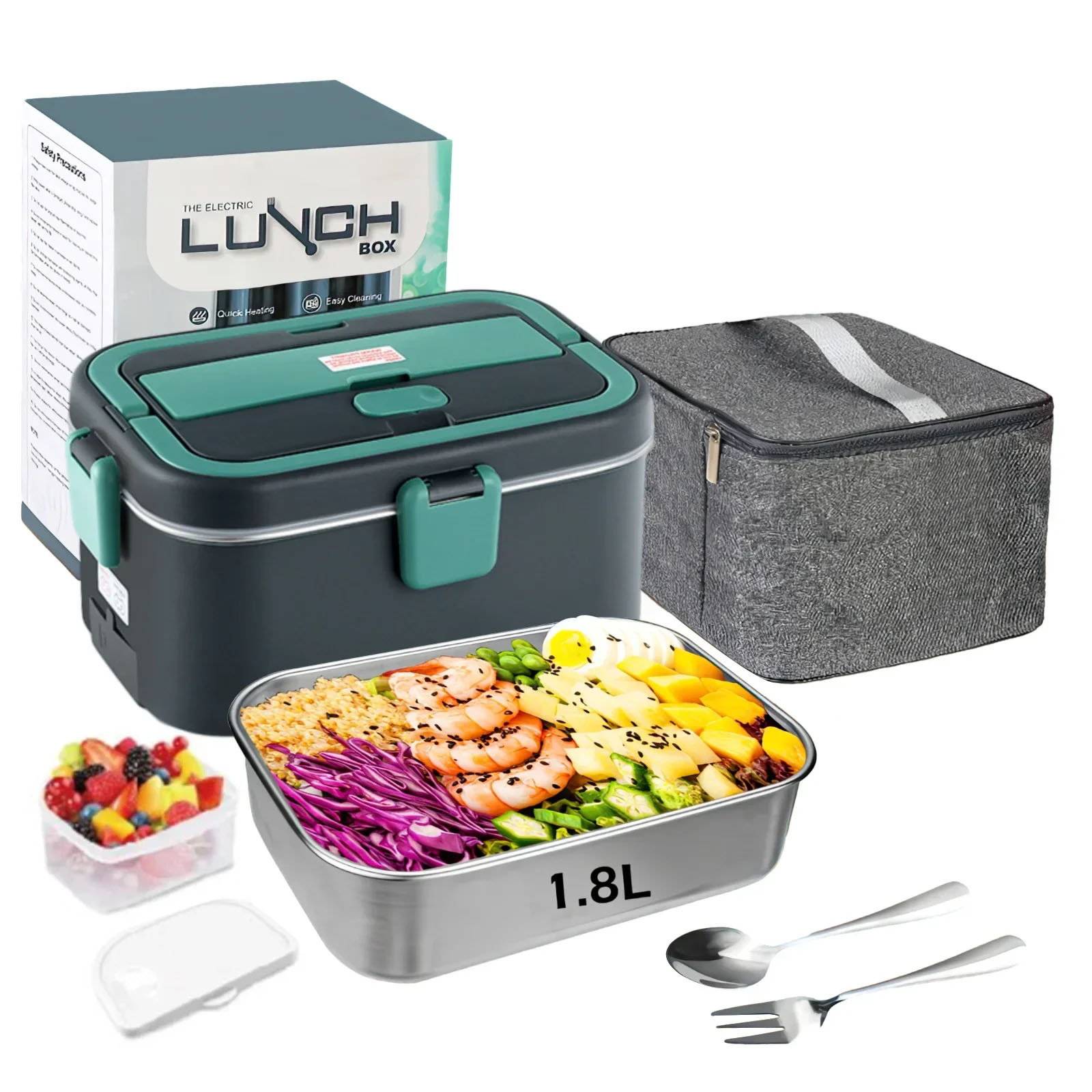 Outdoor Camping Food - 전기 도시락 상자 식품 워머 1.8L