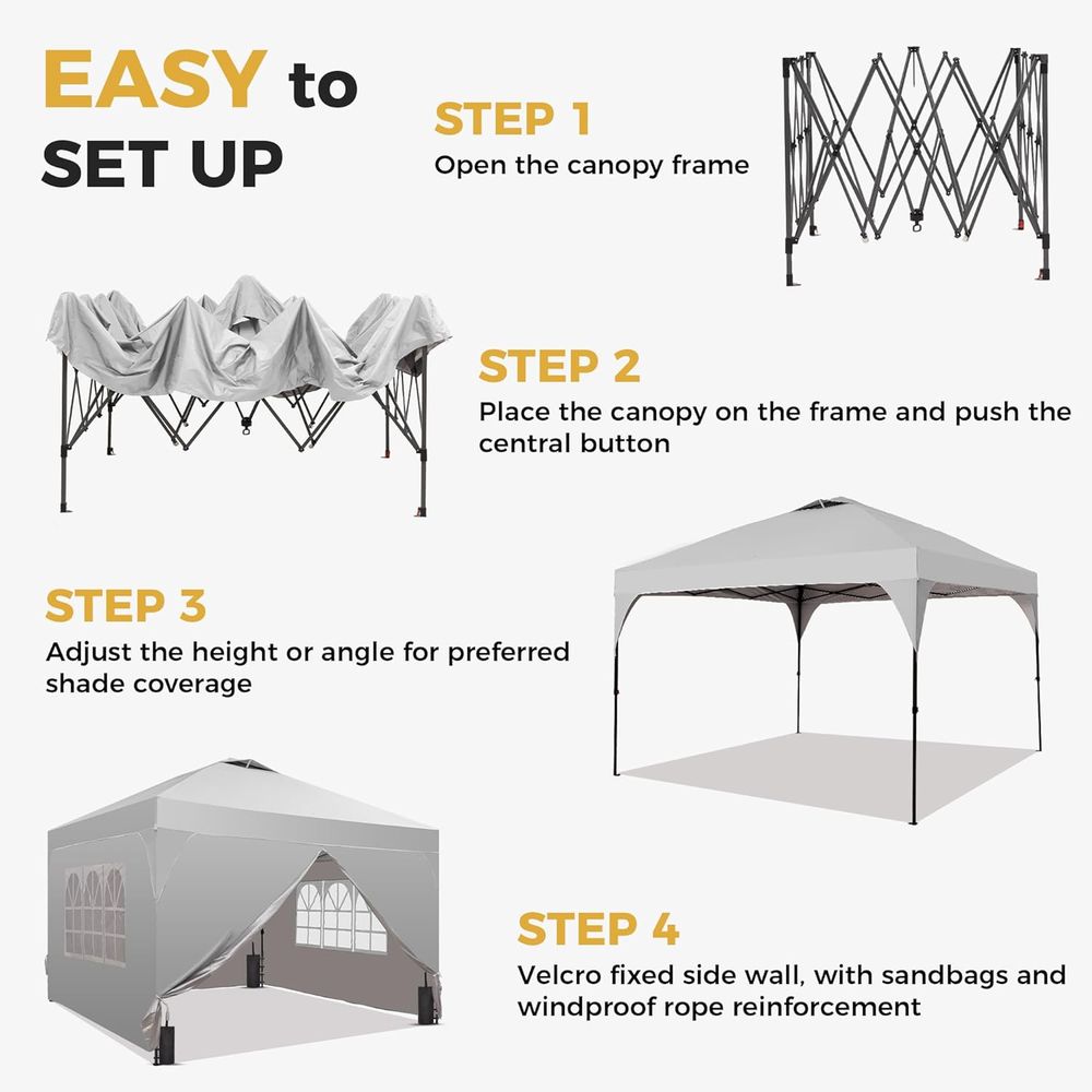1212T 원터치 설치 텐트, 4면 벽으로 설치가 간편 - Outdoor Camping Gazebo 리뷰 및 가격