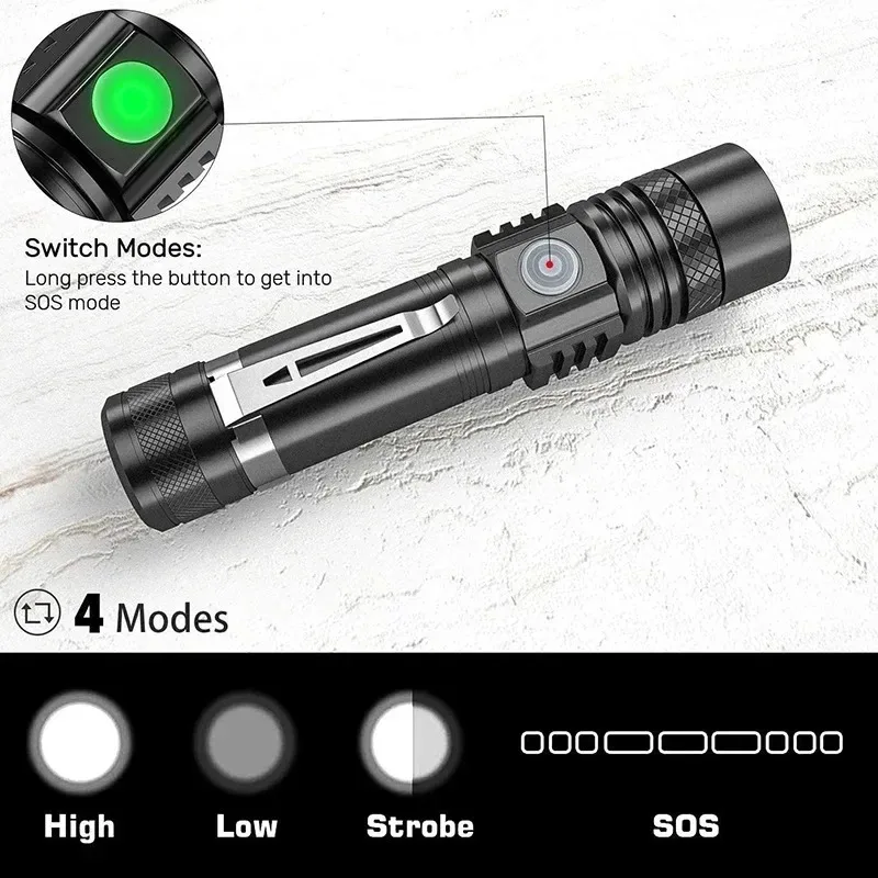 T6 LED 충전식 손전등, 18650 줌이 가능한 토 - Outdoor Camping Adventure 리뷰 및 가격