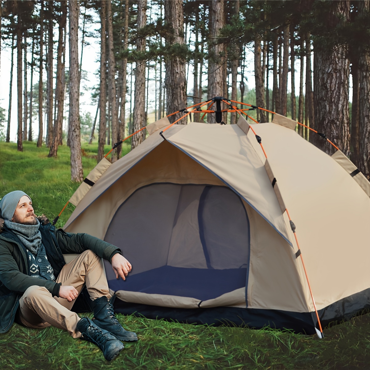 자동 빠른 설치 은색 코팅 텐트, 방수 UV 차단 휴대 - Outdoor Camping Automatic Quick Opening Tent 리뷰 및 가격