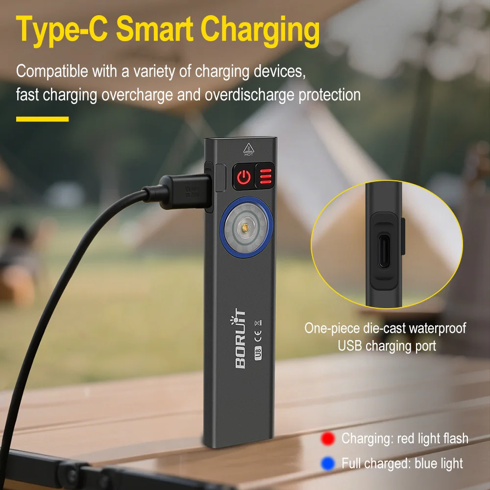 BORUiT U8 650LM EDC LED 손전등 타입 - Outdoor Camping Adventure 리뷰 및 가격