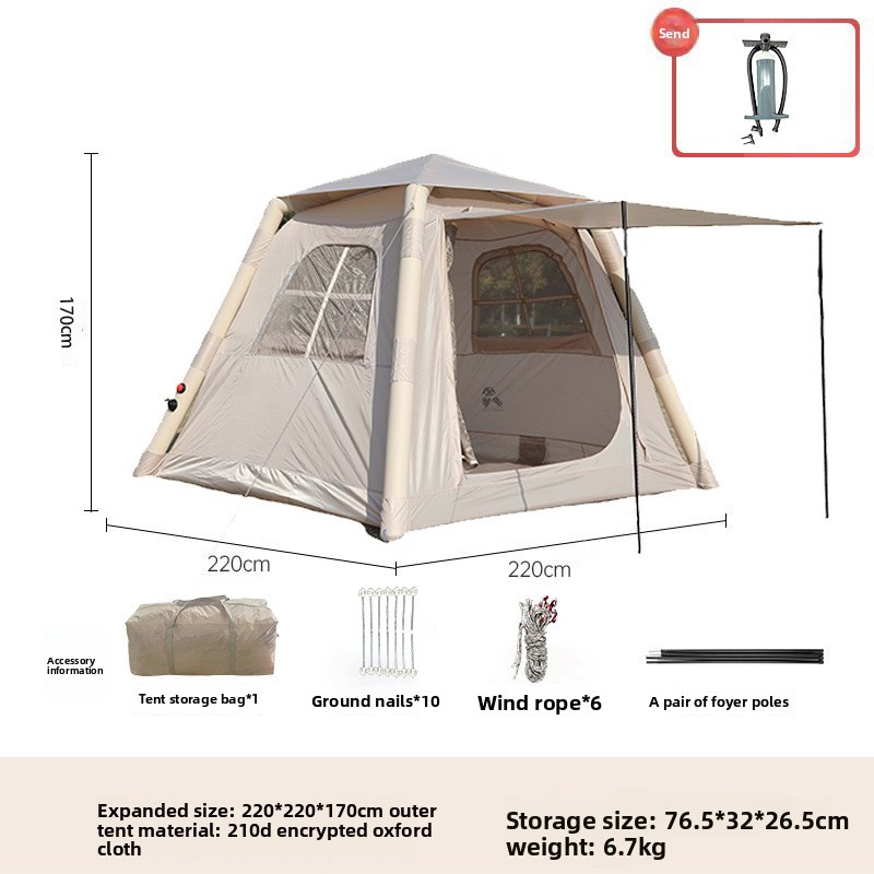 5 ㎡   럭셔리 야외 에어 텐트 캠핑 차양막 빠른 설 - Outdoor Camping Automatic Quick Opening Tent 리뷰 및 가격