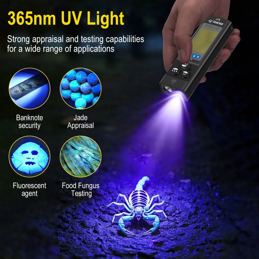 BORUiT U7 UV LED EDC 손전등 1100L - Outdoor Camping Adventure 리뷰 및 가격