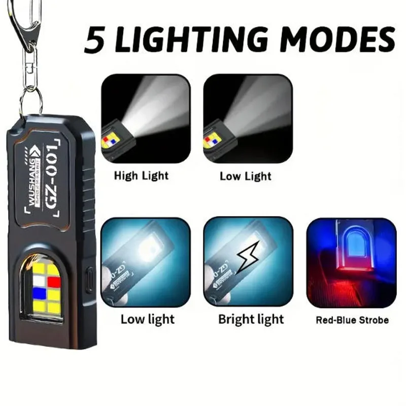 강력한 미니 COB LED 키체인 손전등 USB C 충 - Outdoor Camping Adventure 리뷰 및 가격