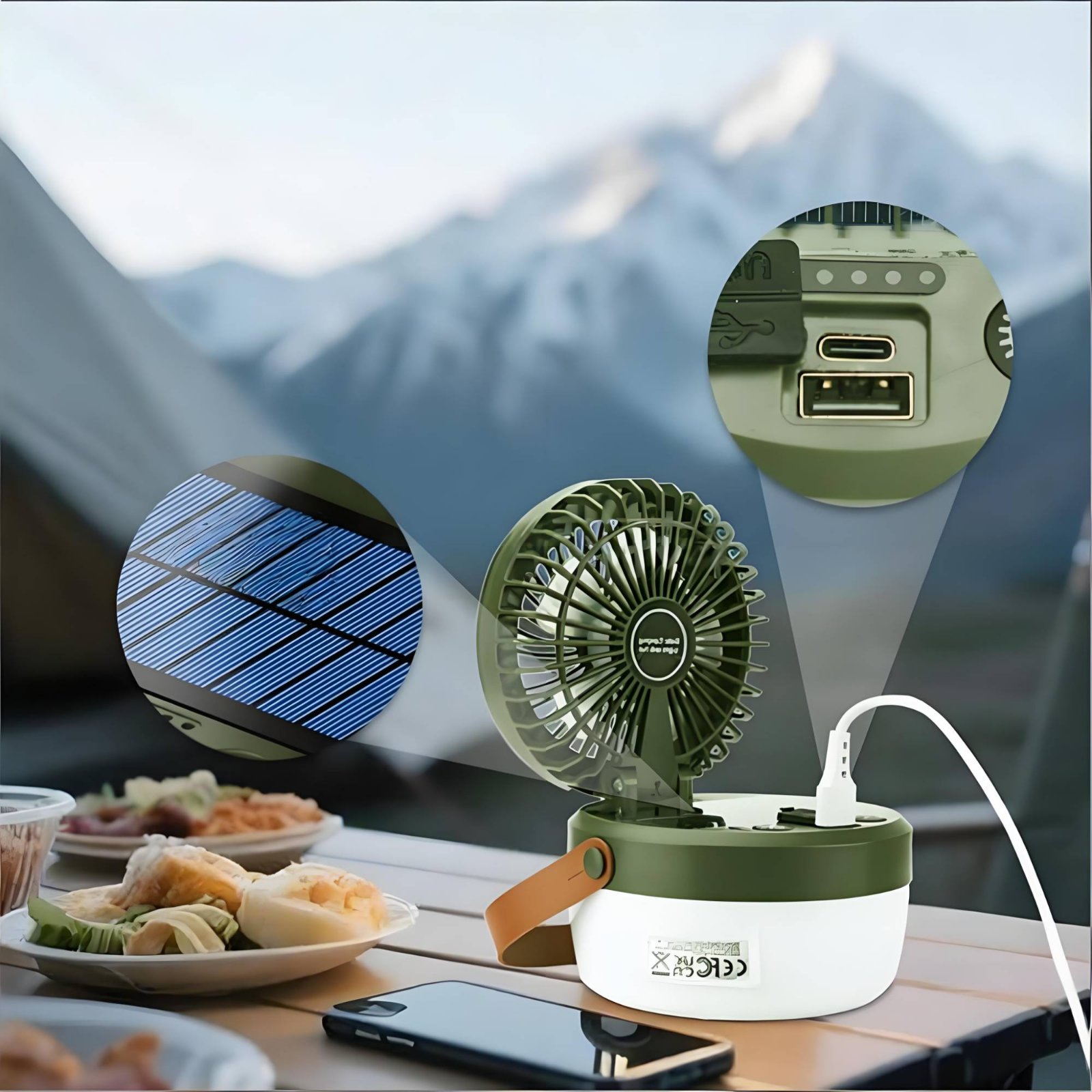 태양광 캠핑 팬 랜턴 접이식 디자인 3중 기능 캠프 랜 - Outdoor Camping Gear 리뷰 및 가격