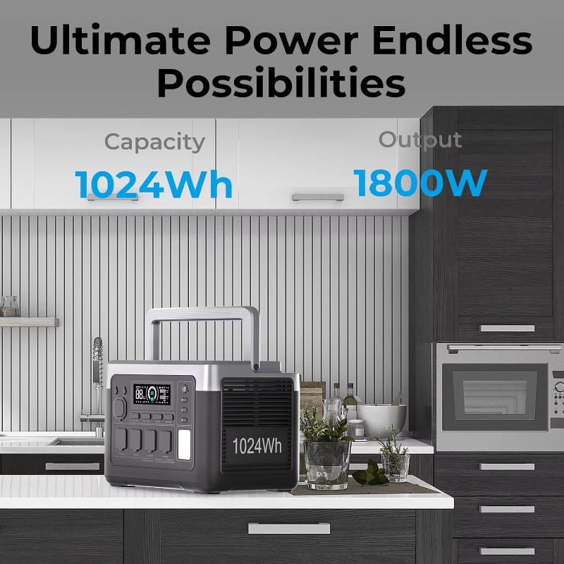 EU 미국 창고 1800W 1024Wh 무소음 태양광  - Outdoor Camping Warehouse 리뷰 및 가격