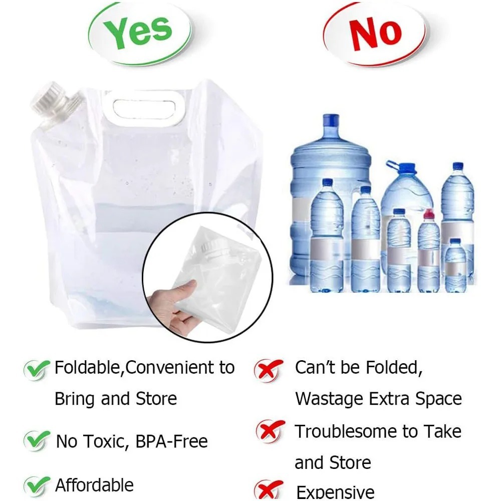 5L 휴대용 물 가방 접이식 버킷 저장 물통 주전자 병 - Outdoor Camping Water Jug 리뷰 및 가격