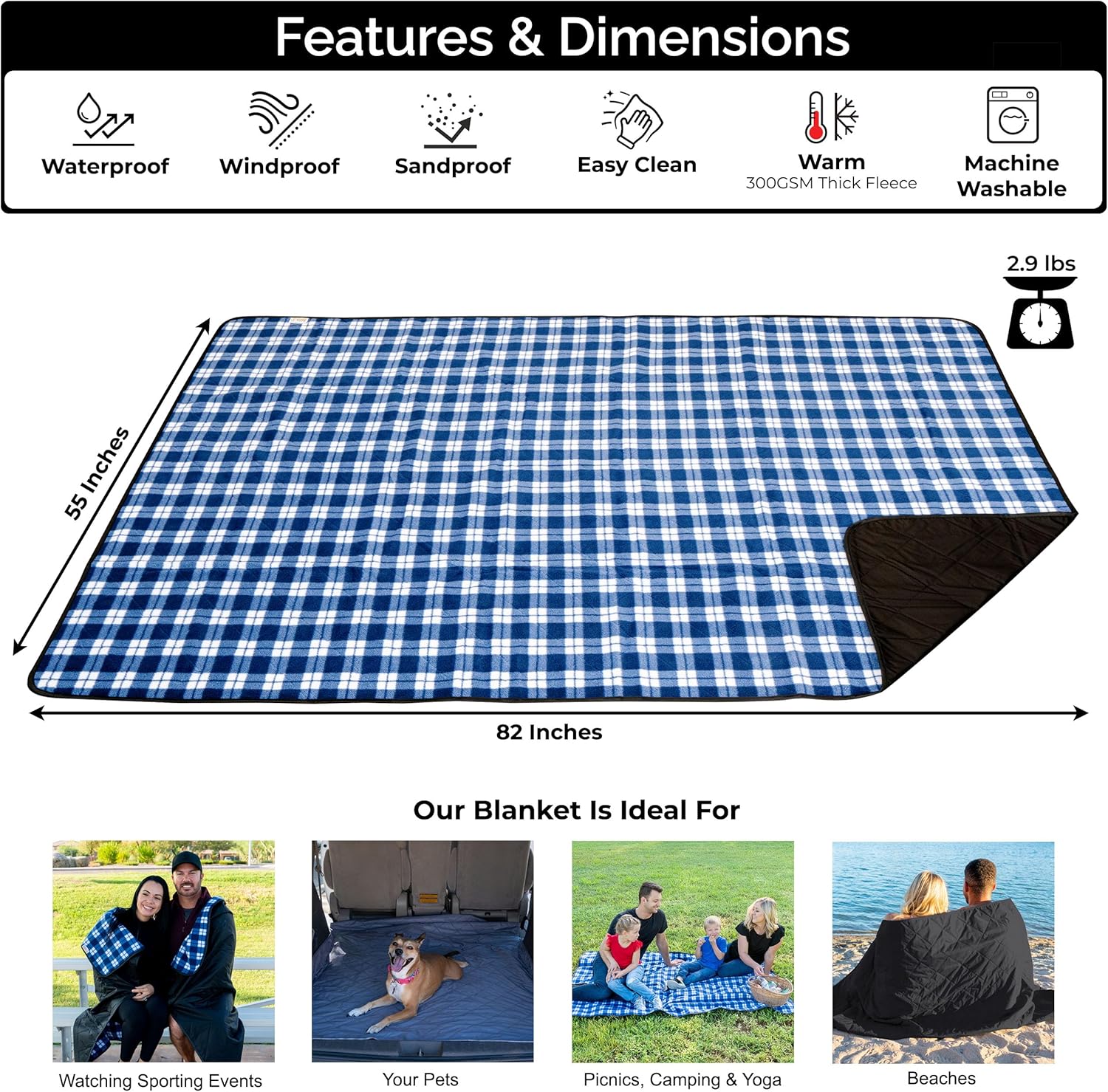 대형 방수 야외 담요 - 특대형 프리미엄 퀼트 플리스, - Outdoor Camping Blanket 리뷰 및 가격