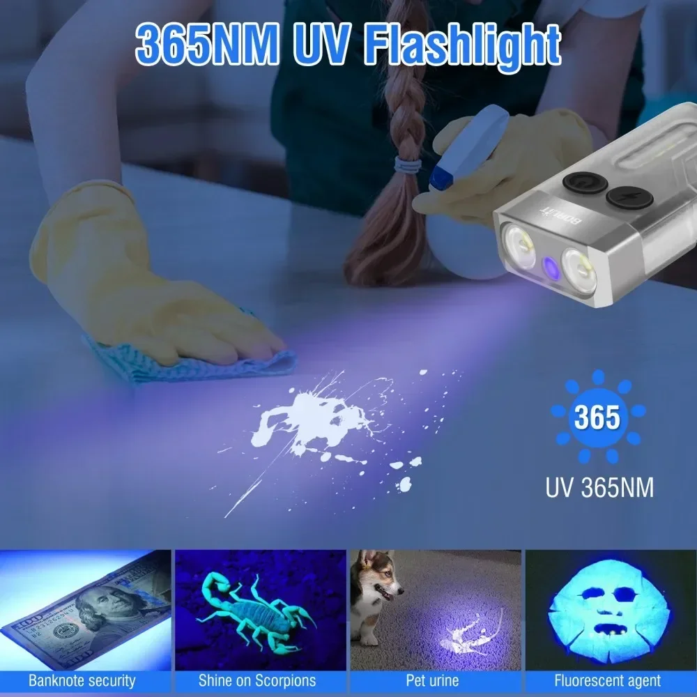 BORUiT V10 키체인 UV LED EDC 형광 플 - Outdoor Camping Adventure 리뷰 및 가격