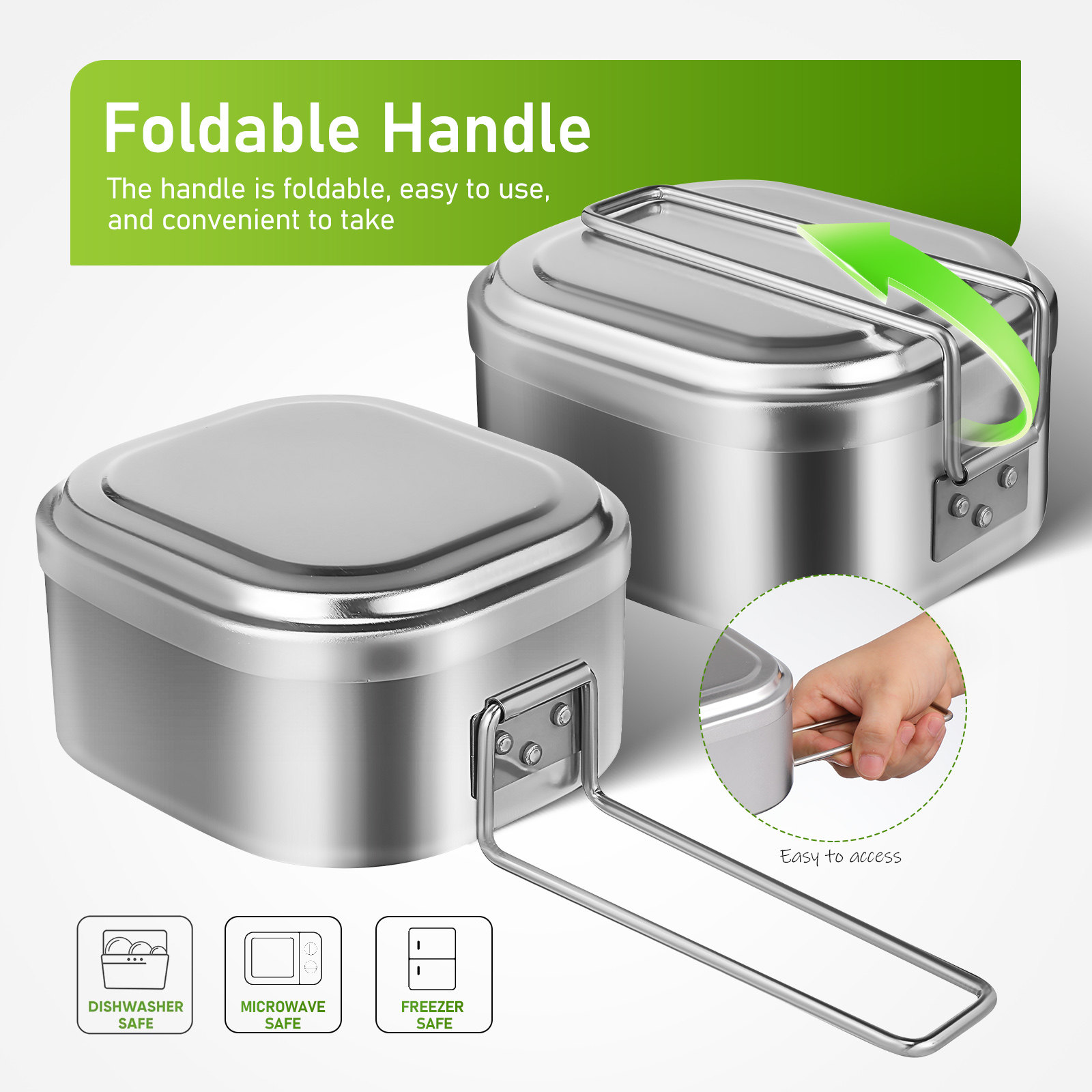 950Ml 전체 알루미늄 식품 용기 재사용 가능한 내열 - Outdoor Camping Food 리뷰 및 가격
