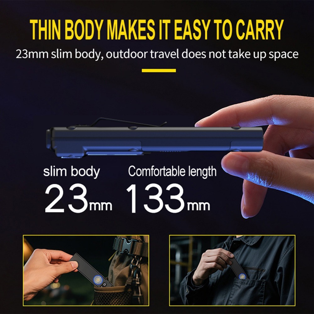 초박형 EDC 충전식 LED 손전등 배터리 디스플레이  - Outdoor Camping Adventure 리뷰 및 가격