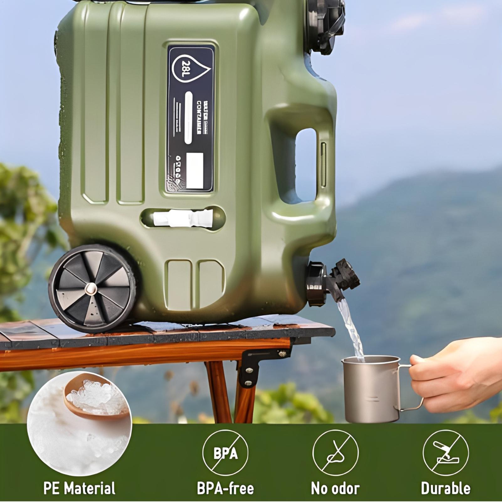 28L 캠핑 물통 수도꼭지 포함 휴대용 누수 방지 물통 - Outdoor Camping Water Jug 리뷰 및 가격