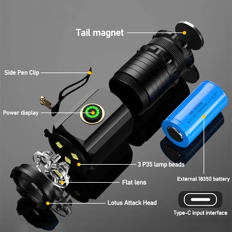휴대용 강력 미니 LED 손전등 (펜 클립 포함) 충전 - Outdoor Camping Adventure 리뷰 및 가격