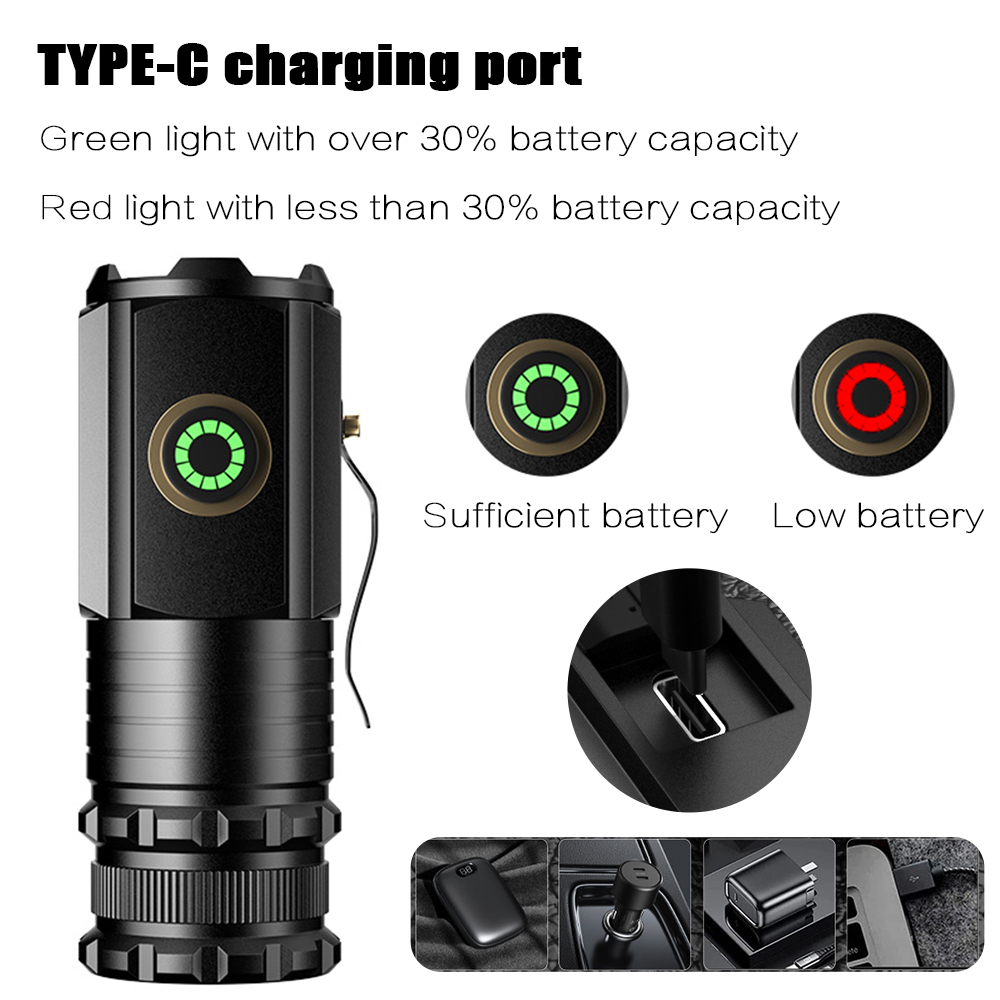 휴대용 강력 미니 LED 손전등 (펜 클립 포함) 충전 - Outdoor Camping Adventure 리뷰 및 가격