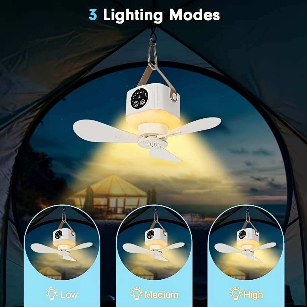 조명이 있는 휴대용 천장 선풍기 3600/7200mAh - Outdoor Camping Gazebo 리뷰 및 가격