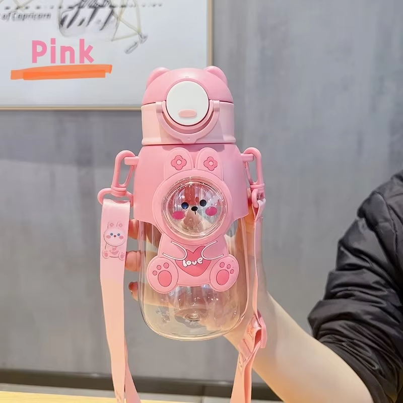 1pcs 휴대용 만화 동물 물병 누출 방지 밀짚 컵 어 - Outdoor Camping Water Jug 리뷰 및 가격